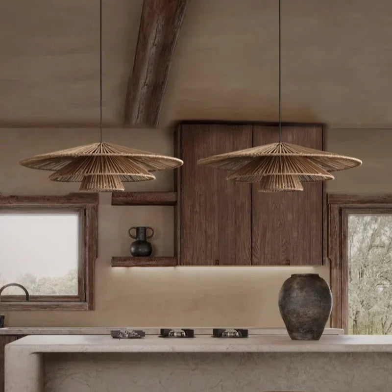 Anaïs Wabi Sabi Rattan Handmade Pendant Light