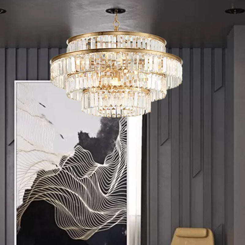 Valérie Prismatic Crystal Tiered Chandelier