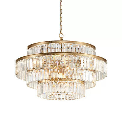 Valérie Prismatic Crystal Tiered Chandelier