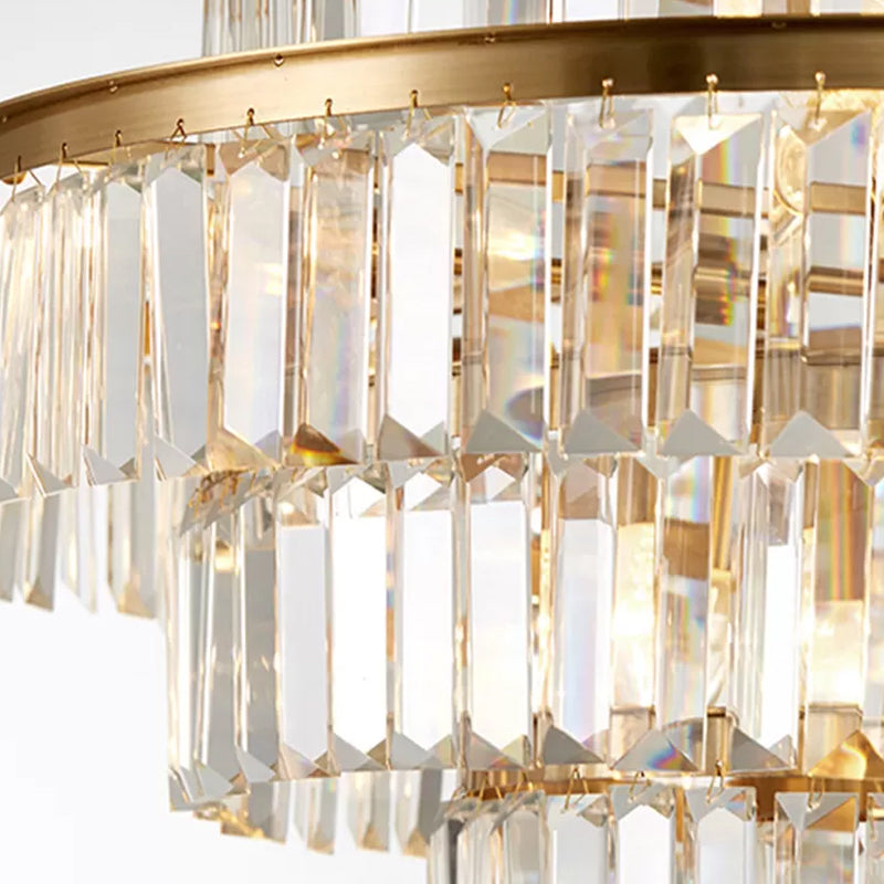 Valérie Prismatic Crystal Tiered Chandelier