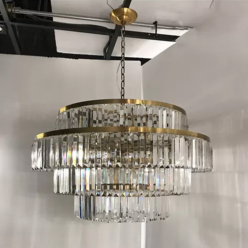 Valérie Prismatic Crystal Tiered Chandelier