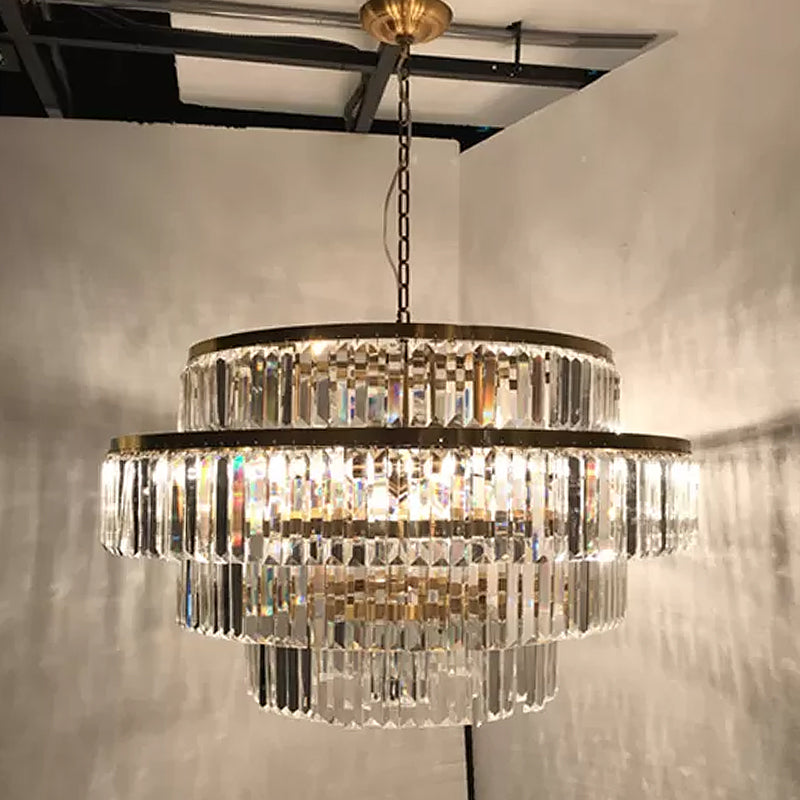Valérie Prismatic Crystal Tiered Chandelier