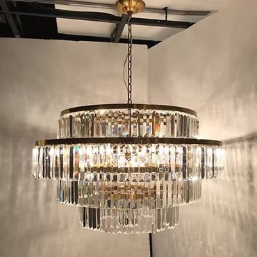 Valérie Prismatic Crystal Tiered Chandelier