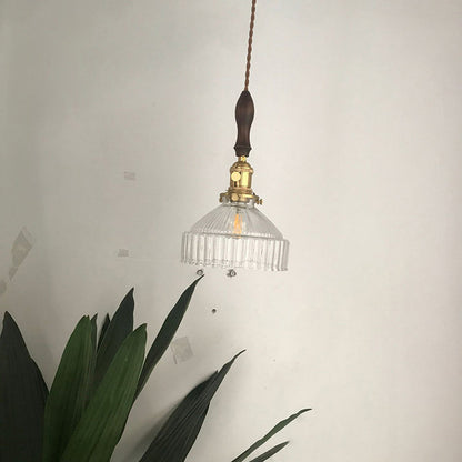 Clémence Rustic Barn Shade Pendant Lamp 1-Light Clear Glass
