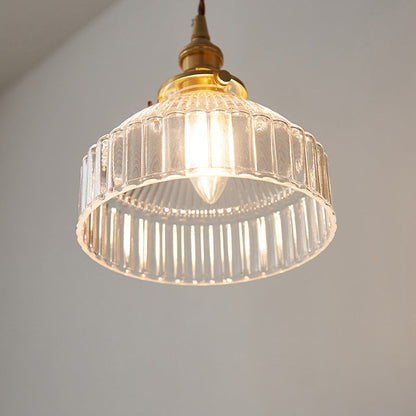 Clémence Rustic Barn Shade Pendant Lamp 1-Light Clear Glass