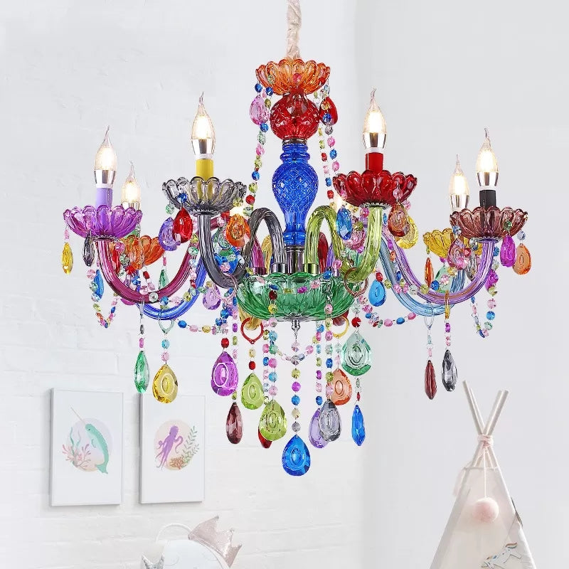 Sophie Crystal Teardrop Pendant Light Multi-Colored