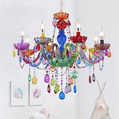 Sophie Crystal Teardrop Pendant Light Multi-Colored
