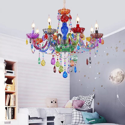 Sophie Crystal Teardrop Pendant Light Multi-Colored