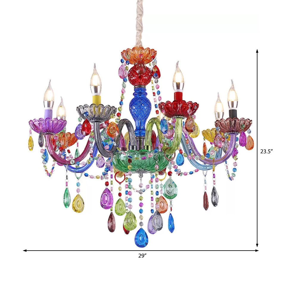 Sophie Crystal Teardrop Pendant Light Multi-Colored
