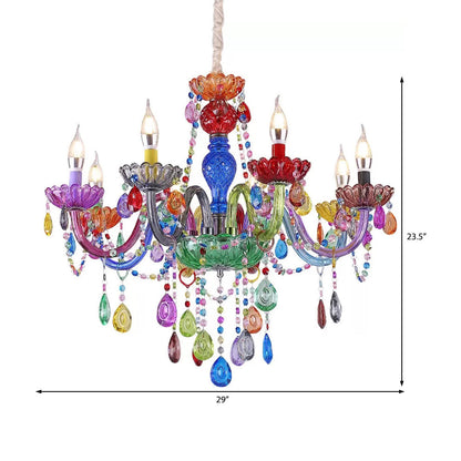 Sophie Crystal Teardrop Pendant Light Multi-Colored