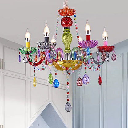 Sophie Crystal Teardrop Pendant Light Multi-Colored