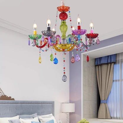 Sophie Crystal Teardrop Pendant Light Multi-Colored