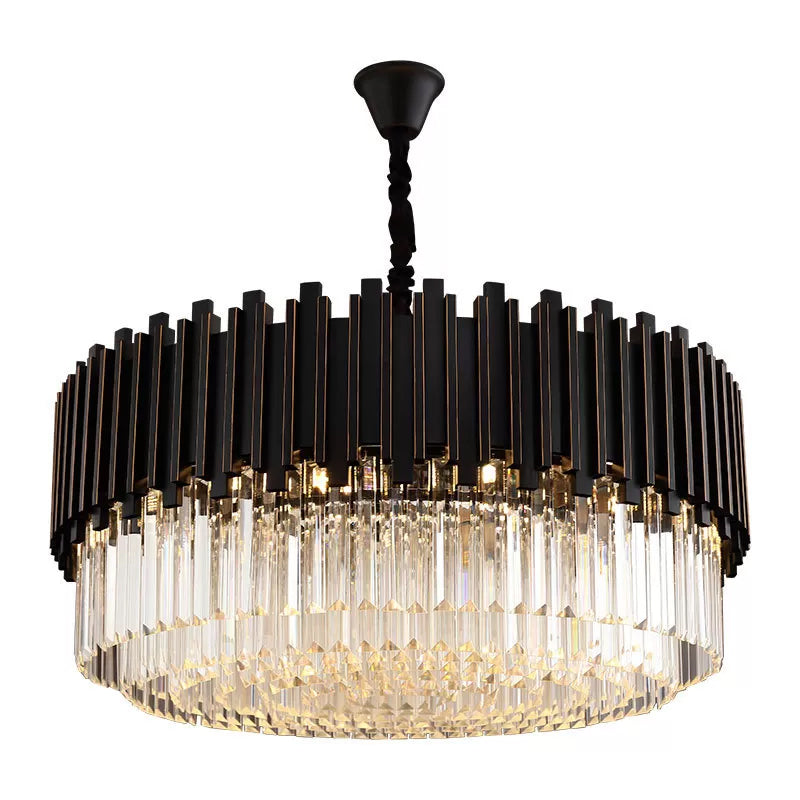 Sabrina Black Drum Crystal Chandelier