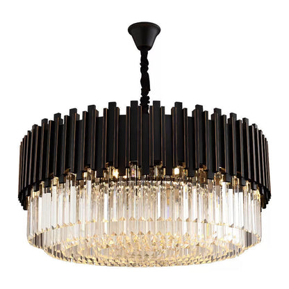 Sabrina Black Drum Crystal Chandelier