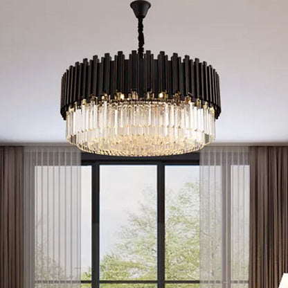Sabrina Black Drum Crystal Chandelier