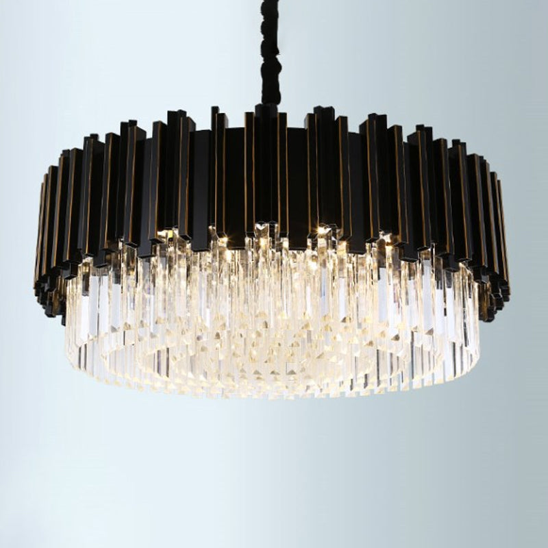 Sabrina Black Drum Crystal Chandelier