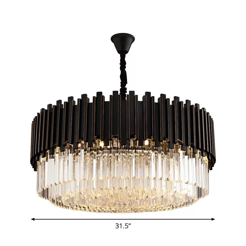 Sabrina Black Drum Crystal Chandelier