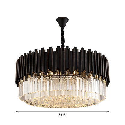 Sabrina Black Drum Crystal Chandelier