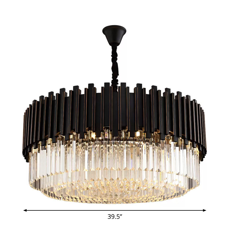 Sabrina Black Drum Crystal Chandelier