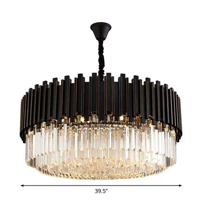 Sabrina Black Drum Crystal Chandelier