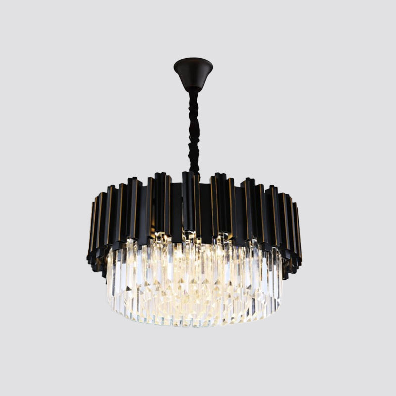 Sabrina Black Drum Crystal Chandelier