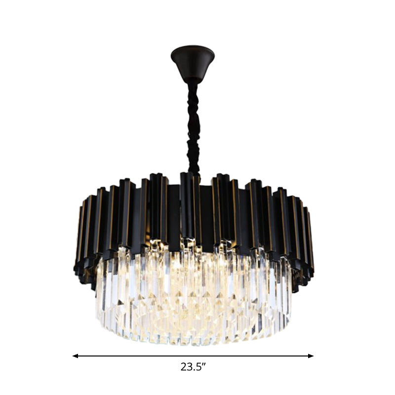 Sabrina Black Drum Crystal Chandelier
