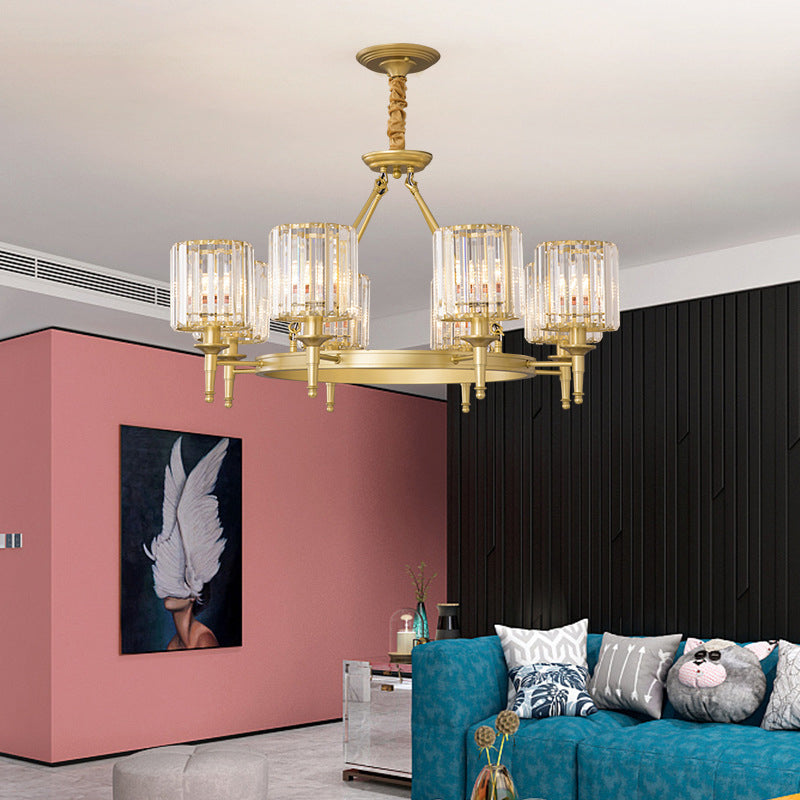Aurélien Beveled Crystal Cylinder Chandelier