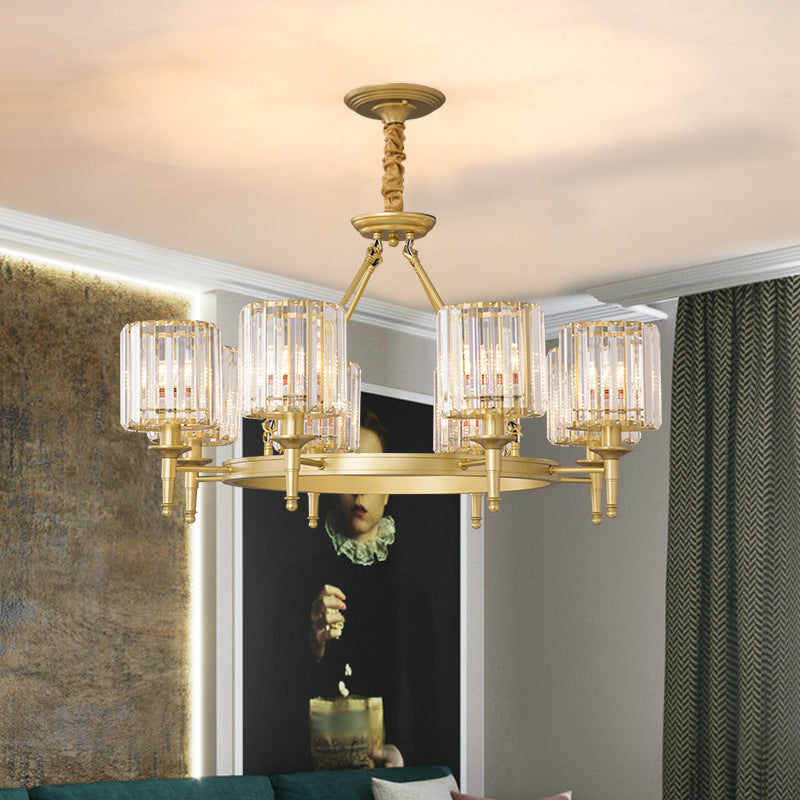 Aurélien Beveled Crystal Cylinder Chandelier