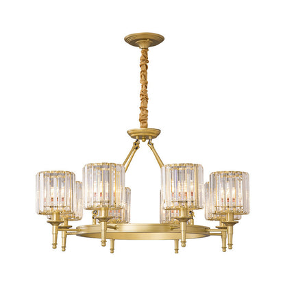 Aurélien Beveled Crystal Cylinder Chandelier