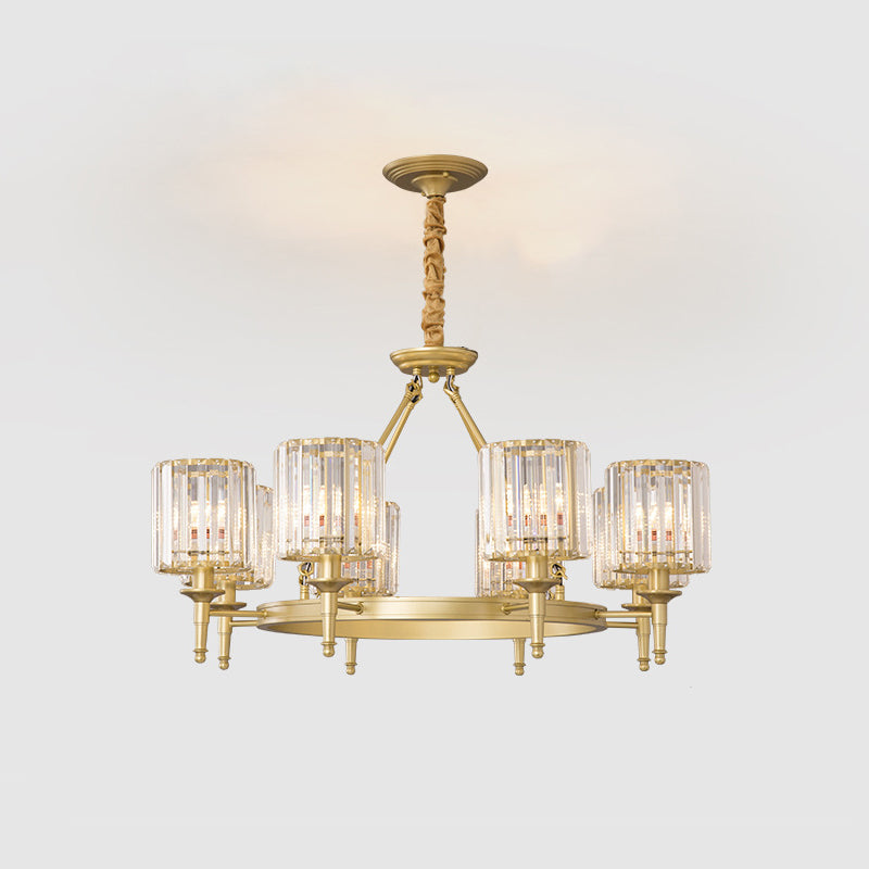 Aurélien Beveled Crystal Cylinder Chandelier