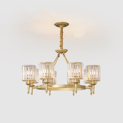 Aurélien Beveled Crystal Cylinder Chandelier