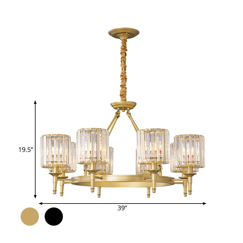 Aurélien Beveled Crystal Cylinder Chandelier