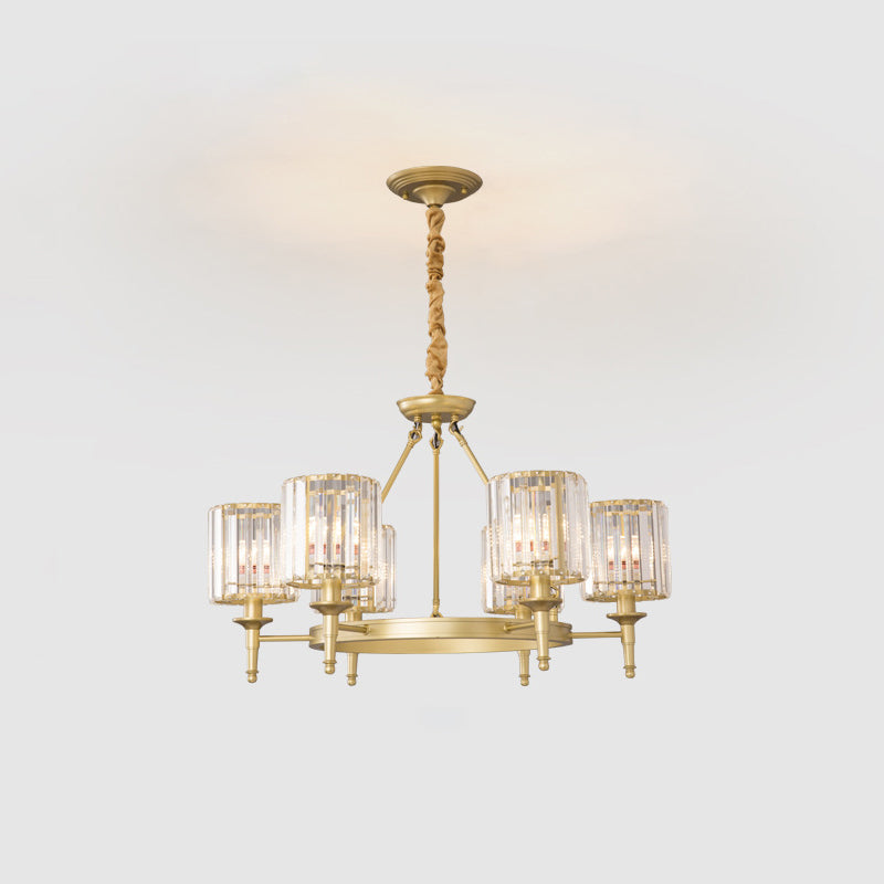 Aurélien Beveled Crystal Cylinder Chandelier