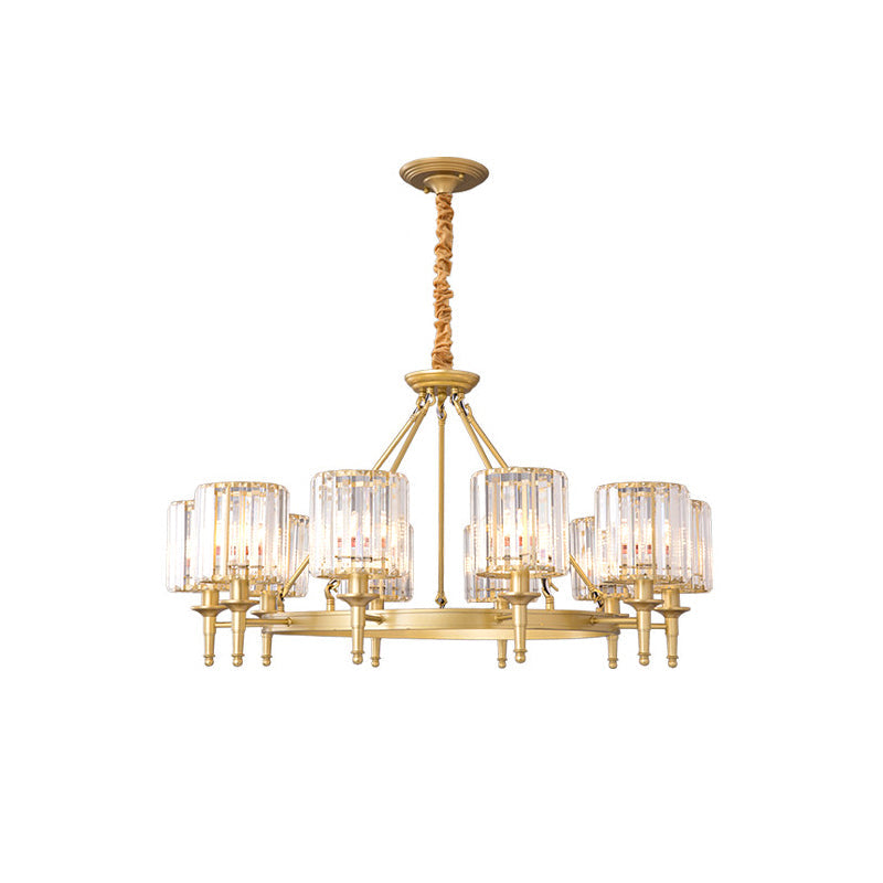 Aurélien Beveled Crystal Cylinder Chandelier