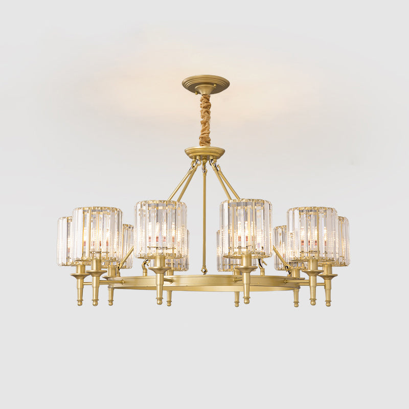 Aurélien Beveled Crystal Cylinder Chandelier