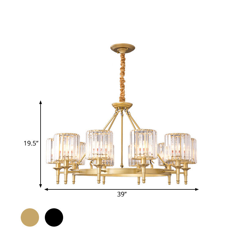 Aurélien Beveled Crystal Cylinder Chandelier