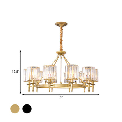 Aurélien Beveled Crystal Cylinder Chandelier