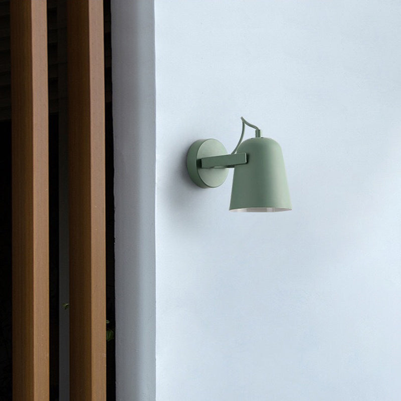 Sophie Nordic Wall Lamp with Rotatable Bell Shade and Wood Accent