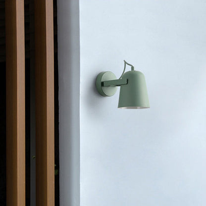 Sophie Nordic Wall Lamp with Rotatable Bell Shade and Wood Accent
