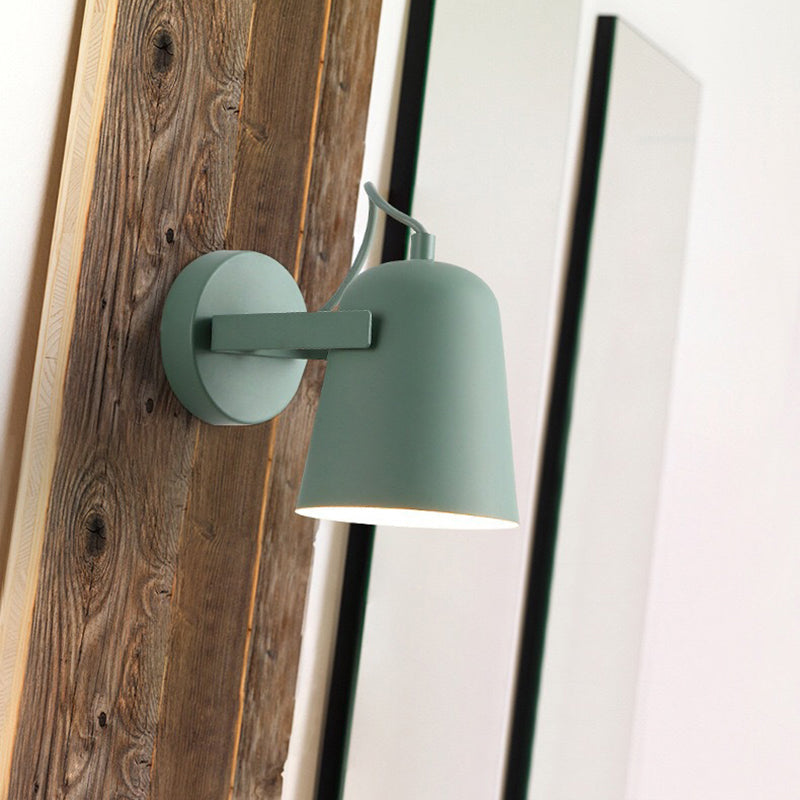 Sophie Nordic Wall Lamp with Rotatable Bell Shade and Wood Accent