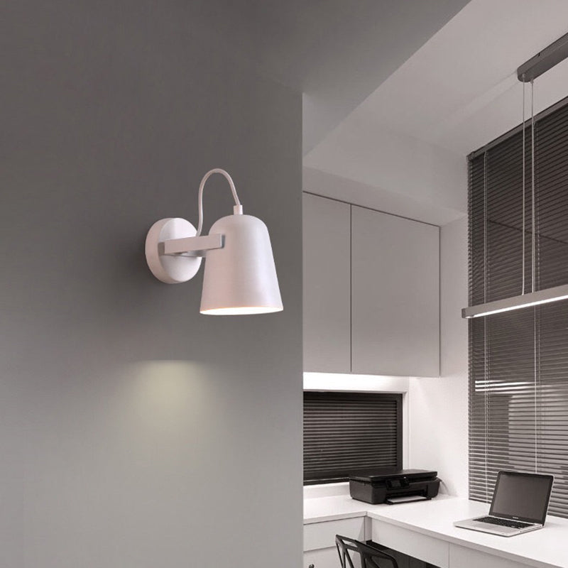 Sophie Nordic Wall Lamp with Rotatable Bell Shade and Wood Accent