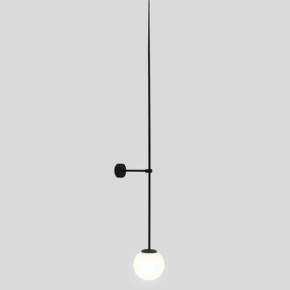 Colette Orb Wall Lamp with Milky Glass and Gold Pencil Arm