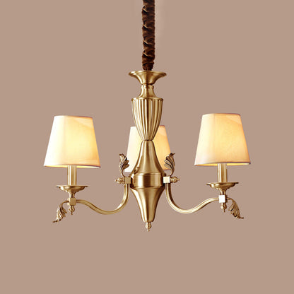 Céleste Brass Candelabra Chandelier with Fabric Shades