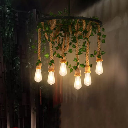 Anaëlle Rustic Wheel Pendant Chandelier Light