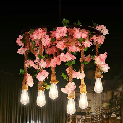 Anaëlle Rustic Wheel Pendant Chandelier Light