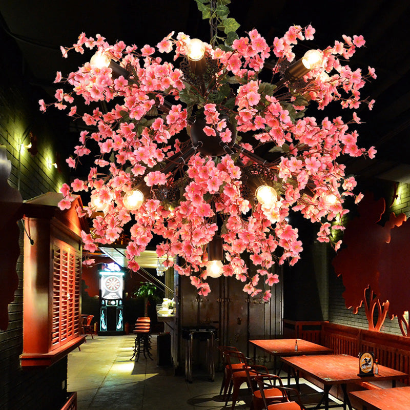 Colette Pink Starburst Blossom Chandelier Light