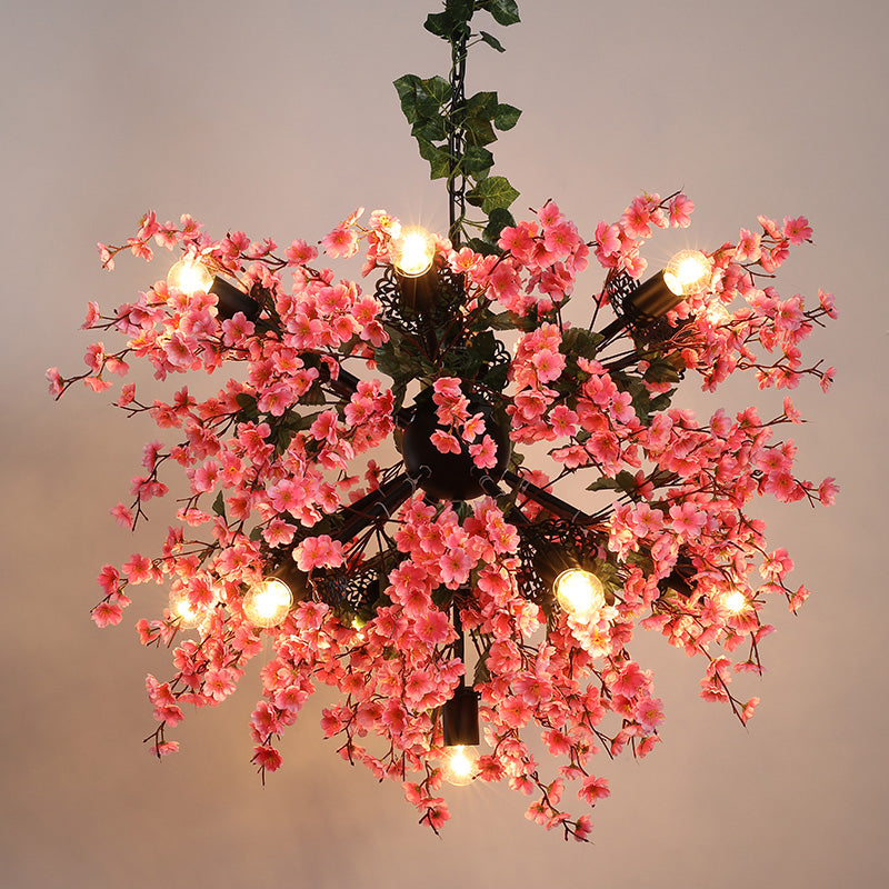 Colette Pink Starburst Blossom Chandelier Light