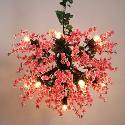 Colette Pink Starburst Blossom Chandelier Light