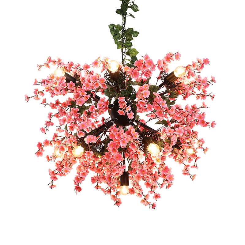 Colette Pink Starburst Blossom Chandelier Light