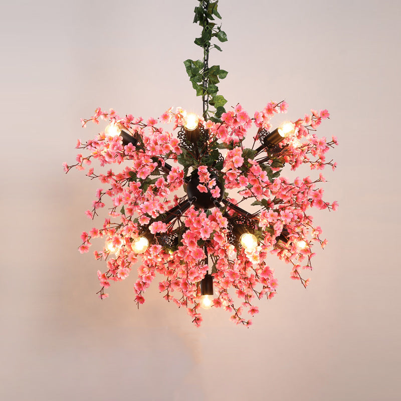 Colette Pink Starburst Blossom Chandelier Light